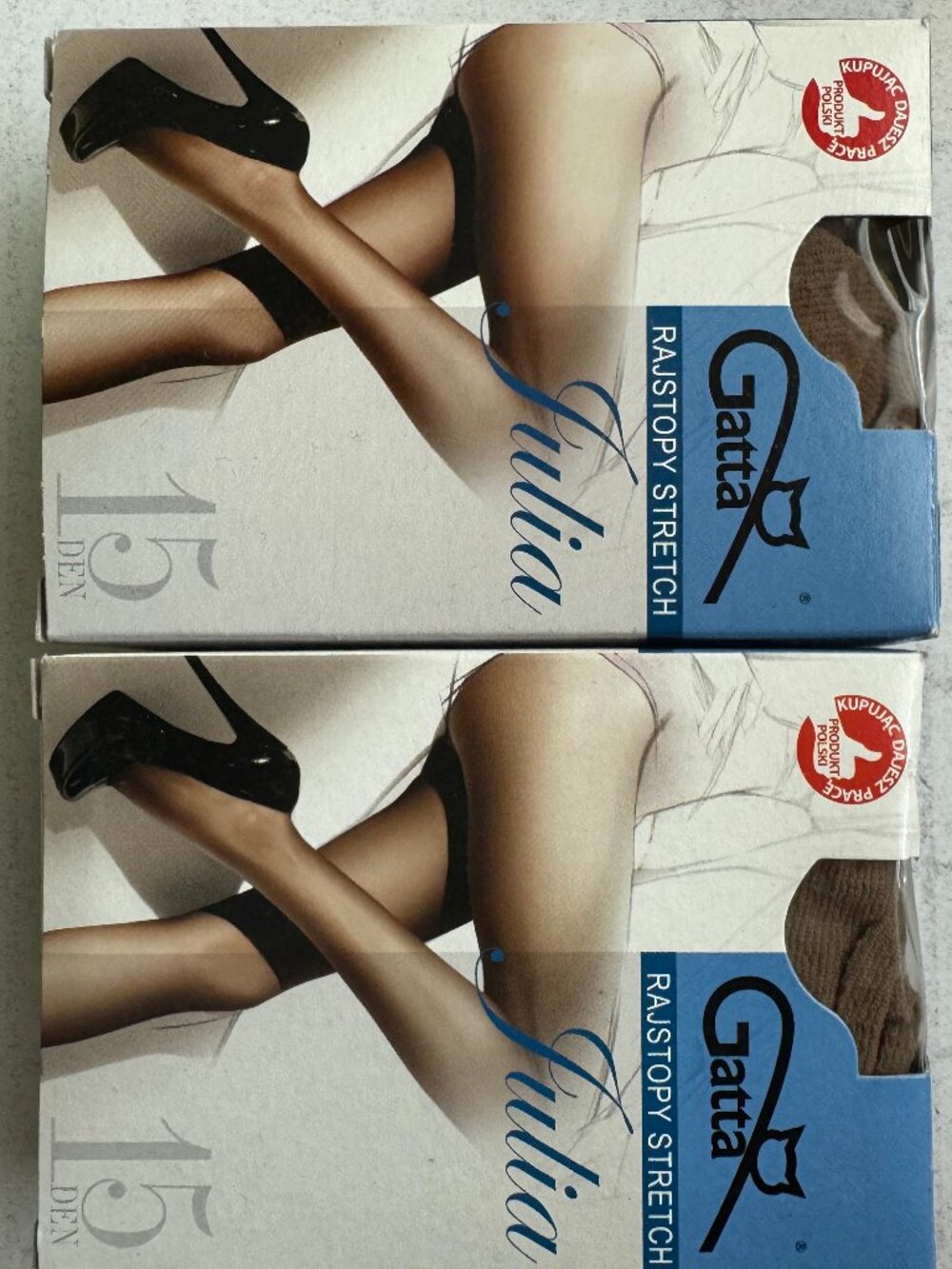 2 X Gatta 15den Classic Women STREATCH COLLANT Tights -BRONZO , BEIGE SIZE 4/L